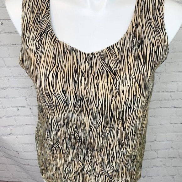 VINTAGE REVERSIBLE ZEBRA LEOPARD PRINT CITY GIRL BY NANCY BOLEN TANK TOP - 14 - Picture 6 of 8